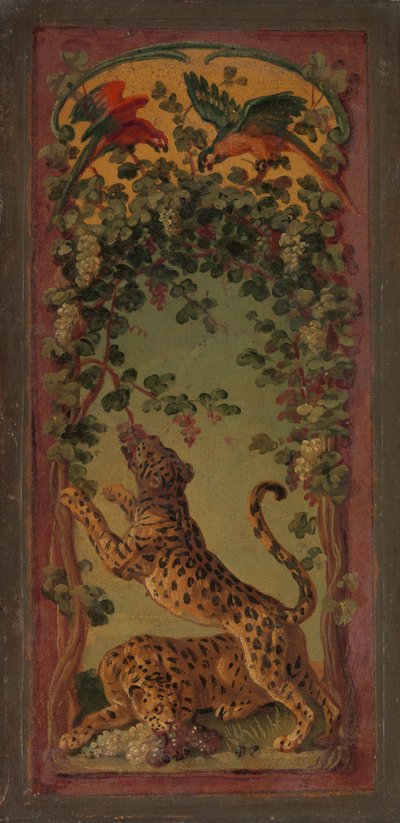 Panthers of Bacchus Eating Grapes by Alexandre Francois Desportes