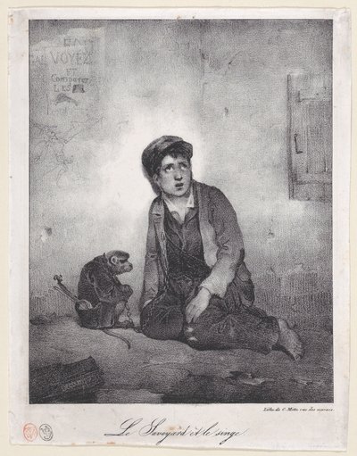 The Boy from Savoy and His Monkey by Alexandre Gabriel Decamps