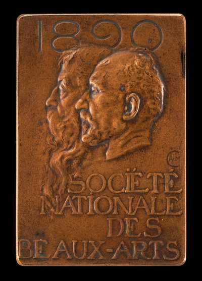 Société Nationale des Beaux-Arts: Jean-Louis Ernest Meissonier and Pierre Puvis... [obverse] by Alexandre Louis Marie Charpentier