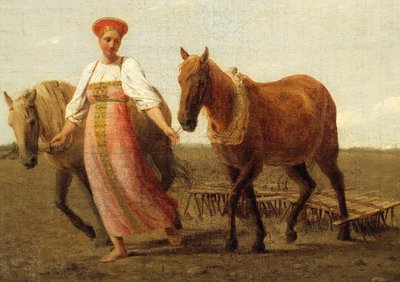 In the ploughed field. Spring by Alexey Venetsianov