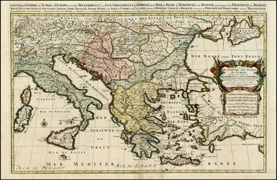 1692 Map of the Turkish Empire in Europe by Alexis Hubert Jaillot