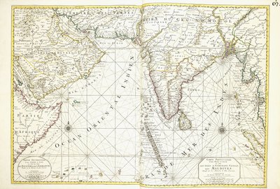 Map of Africa, Arabia and India by Alexis Hubert Jaillot