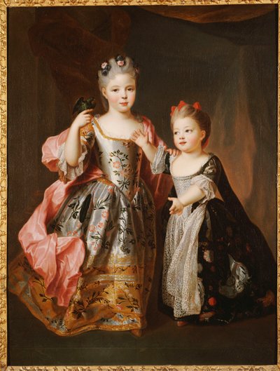Portrait of two Young Girls, said to be Adelaide and Victoire, daughters of Louis XV by Alexis Simon Belle