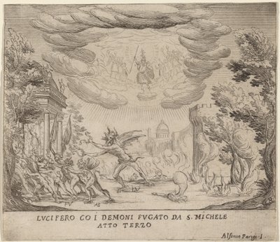Lucifer and Demons Fleeing Saint Michael by Alfonso Parigi II