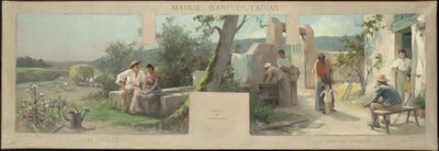 Sketch for the Arcueil-Cachan town hall: the bride and groom, the grandparents by Alfred Henri Bramtot