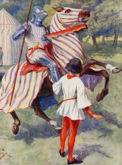 Merrie England: A young knight by Alfred (after) Pearse