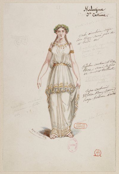 The Sorceress - Costume Designs - Mélusine, 3rd Costume by Alfred Albert