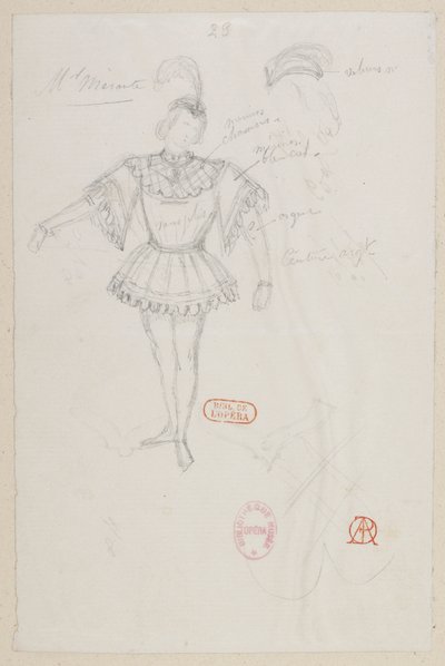 The Sorceress - Costume Designs - M. Mérante, (pas de deux) by Alfred Albert