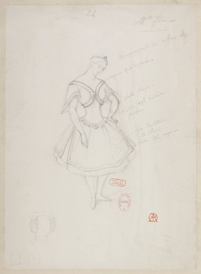 The Sorceress - Costume Designs - Mlle Zina, (pas de deux) by Alfred Albert