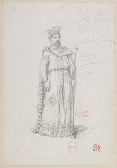 The Sorceress - Costume Designs - Chess Game, Christian King, M. Lefèvre by Alfred Albert