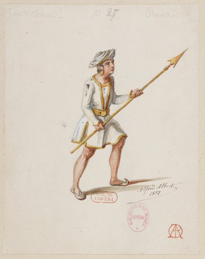 The Sorceress - Costume Designs - Chess Game, Pawns (Saracens) by Alfred Albert
