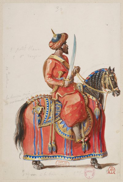 The Sorceress - Costume Designs - (Chess Game, Saracen Knight) by Alfred Albert