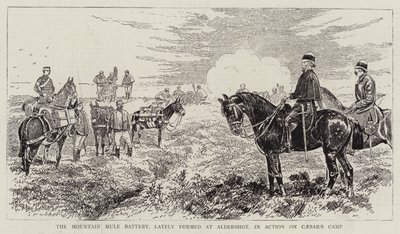 The Mountain Mule Battery, Lately Formed at Aldershot, in Action on Caesar
