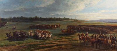 Review of the cavalry division of the Longchamp Guard by Napoleon III and Francois Joseph I of Austria, 25 October 1867 by Alfred Charles Ferdinand Decaen