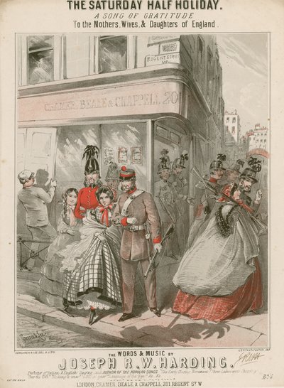 Musical Score for The Saturday Half Holiday by Alfred Concanen