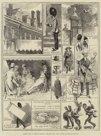 Garden Fete at Chelsea Hospital for the Royal Army Coffee Taverns Association by Alfred Courbould