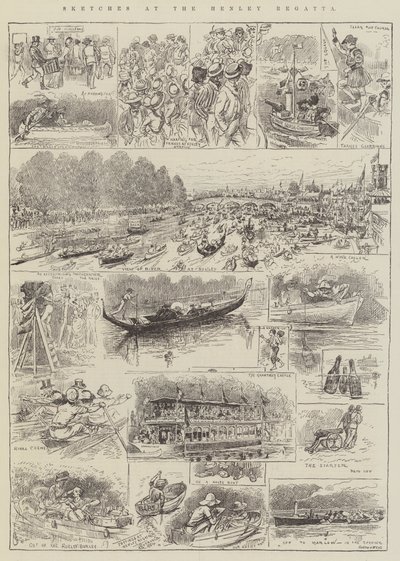 Sketches at the Henley Regatta by Alfred Courbould