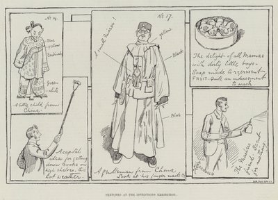 Sketches at the Inventions Exhibition by Alfred Courbould