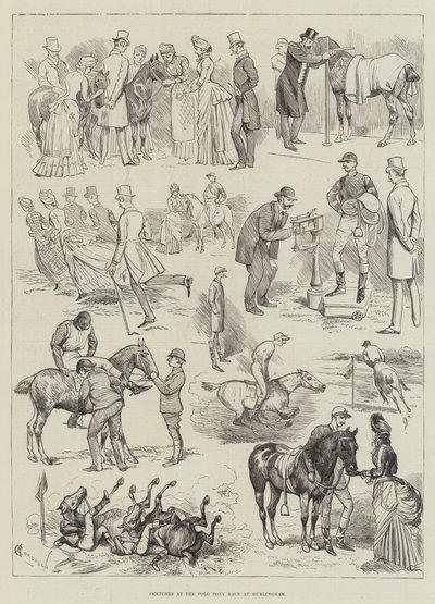 Sketches at the Polo Pony Race at Hurlingham by Alfred Courbould