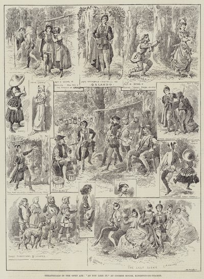 Theatricals in the Open Air, As You Like It, at Coombe House, Kingston-on-Thames by Alfred Courbould