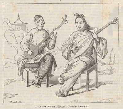 Chinese Gentlemen Playing Court by Alfred Crowquill