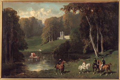 Horsemen and Amazons on the Shores of a Lake by Alfred Dedreux