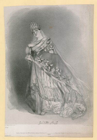 Giuditta Pasta, engraved by R.J. Lane by Alfred Edward Chalon