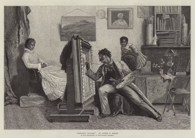 Finishing Touches, in the Exhibition at the Dudley Gallery by Alfred Edward Emslie
