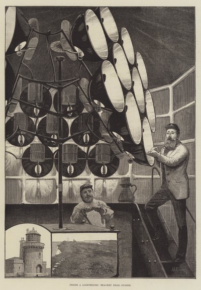 Inside a Lighthouse, Beachey Head, Sussex by Alfred Edward Emslie
