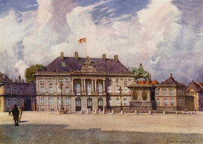 Denmark: Copenhagen, The Amalienborg Palace by Alfred Heaton Cooper