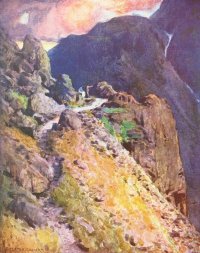 Lake District: Nearing the top of Styhead Pass, Wastdale by Alfred Heaton Cooper