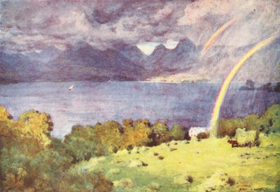 Lake District: Windermere and Langdale Pikes, from Lowwood by Alfred Heaton Cooper