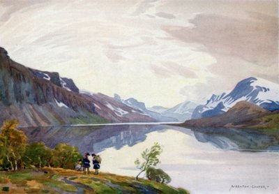 View from Tourist Station, Saltoluokta, Lapland by Alfred Heaton Cooper