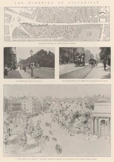 The Widening of Piccadilly by Alfred Hugh Fisher