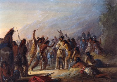 Attack by Crow Indians by Alfred Jacob Miller