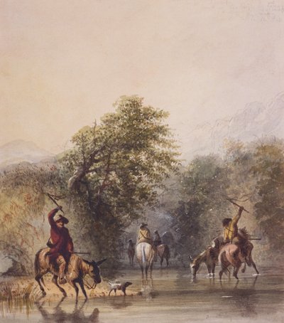 Breaking Trail to Escape from Indians, c.1837 by Alfred Jacob Miller