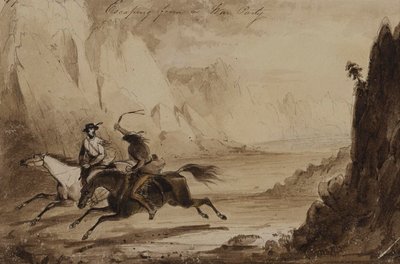 Escaping from a War Party by Alfred Jacob Miller