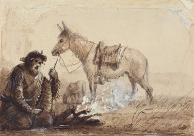 Francois Preparing Supper, c.1837 by Alfred Jacob Miller