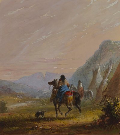 Indian Women on Horseback near the Cut Rocks by Alfred Jacob Miller