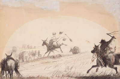 Mule Throwing Off His Pack by Alfred Jacob Miller