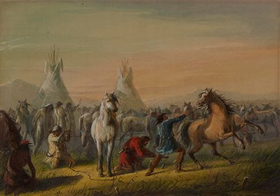 Picketing Horses by Alfred Jacob Miller