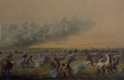 Prairie on Fire by Alfred Jacob Miller