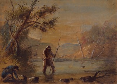 Setting Traps for Beaver, c.1837 by Alfred Jacob Miller