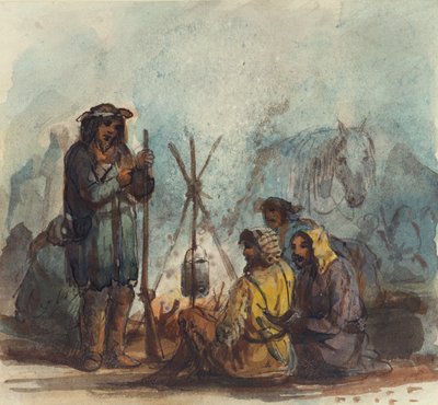 Trappers, c.1837 by Alfred Jacob Miller