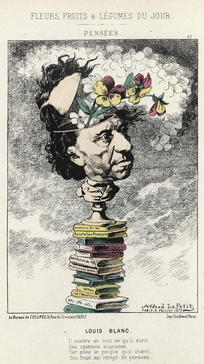 Thoughts: Cartoon on Louis Blanc - illustration from 04/02/1871 in 