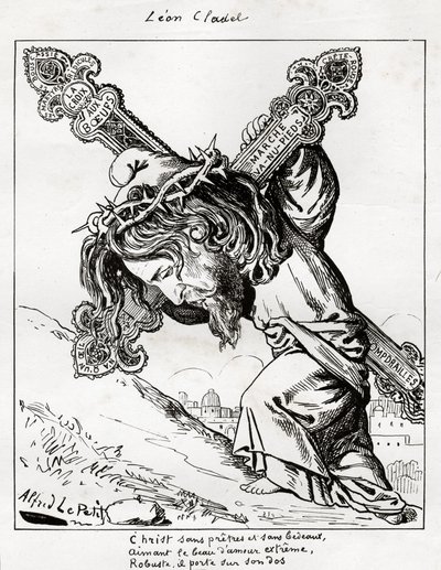 Caricature of Leon Cladel by Alfred Le Petit