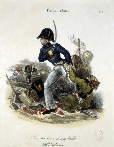 Polytechnician During the Revolution of 1830 by Lemercier by Alfred Leon Lemercier