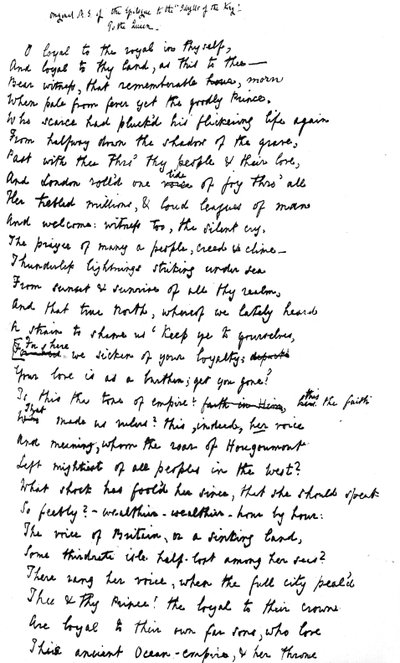 Original manuscript of the Epilogue to the 
