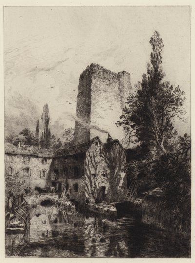 Oxford Castle by Alfred Louis Brunet Debaines