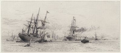 Shipping on the Mersey by Alfred Louis Brunet Debaines